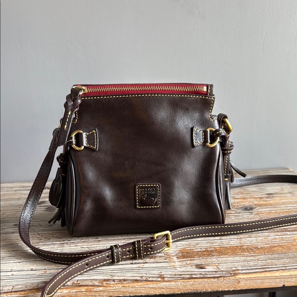 Dooney & Bourke Dark Brown Leather Crossbody Bag - Picture 1 of 9